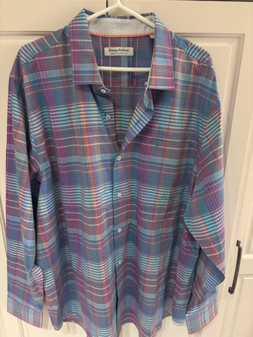 Tommy Bahama Men's Blue & Purple Plaid Button-Up Shirt 2xlt